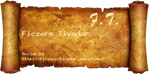 Ficzere Tivadar névjegykártya